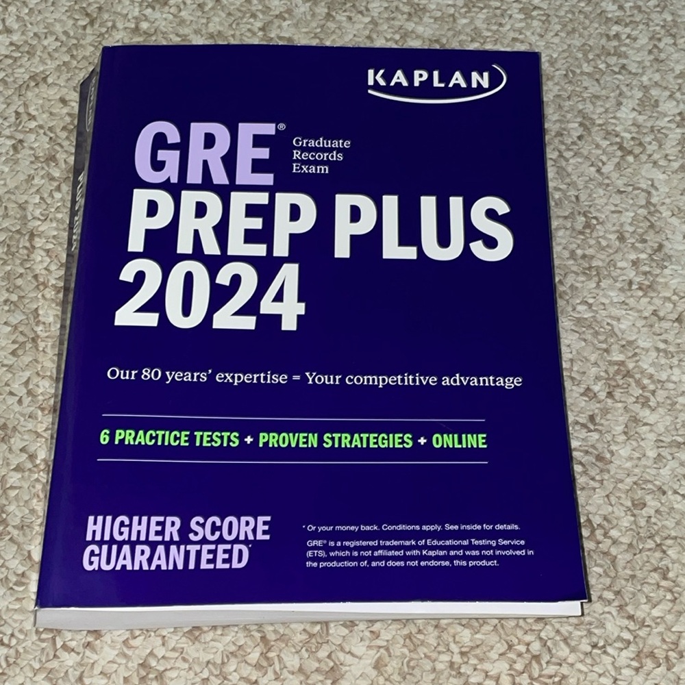Kaplan GRE Prep plus 2024 book